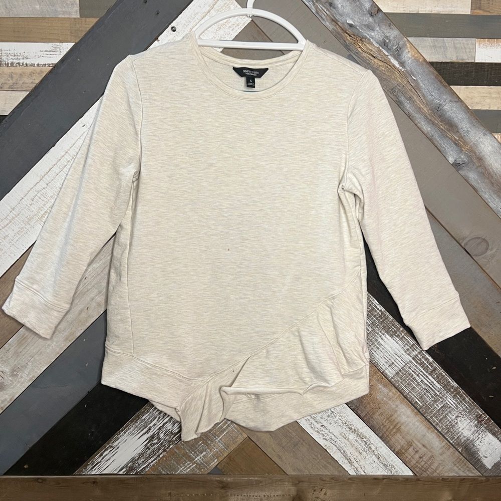 Simply Vera Vera Wang Cream Asymmetrical Sweatshirt